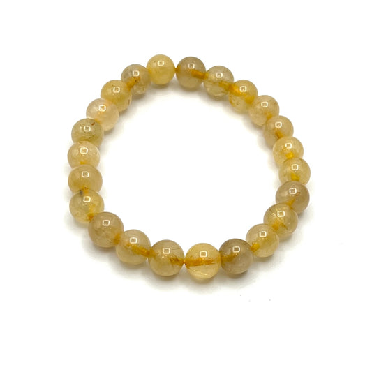 Golden Rutilated Clear Quartz Stretchy Bracelets