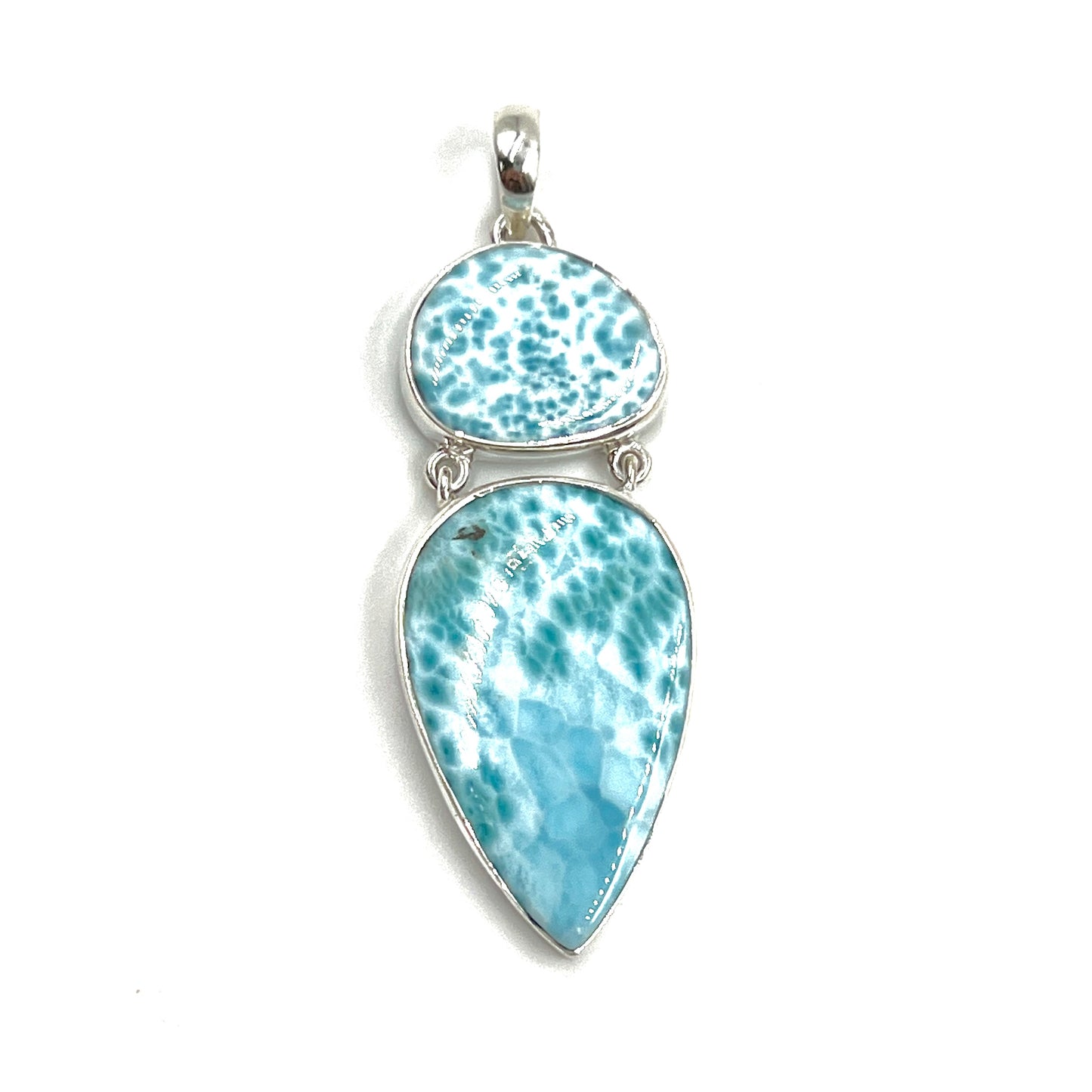 Sterling Silver Double Larimar Pendant