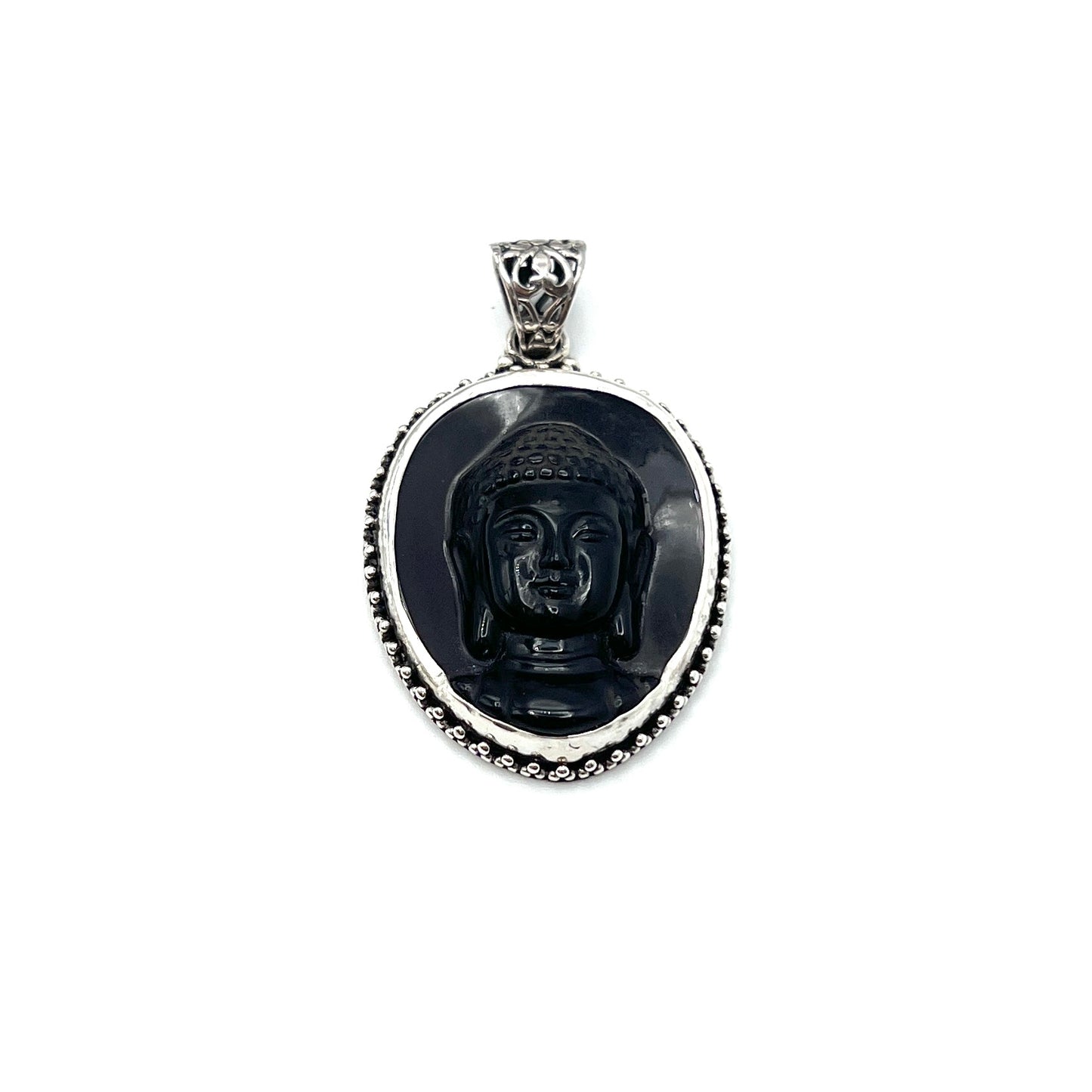 Black Obsidian Buddha Pendants