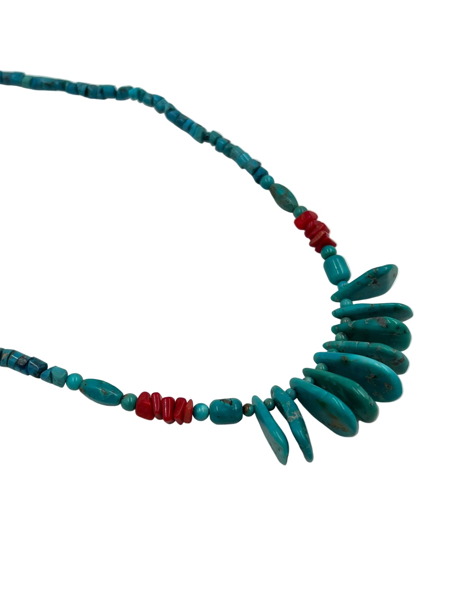 Silver Teardrop Turquoise Necklace