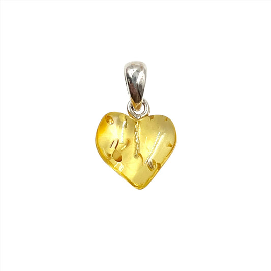 Honey Amber Heart Pendants