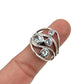 Silver Blue Topaz Wave Ring