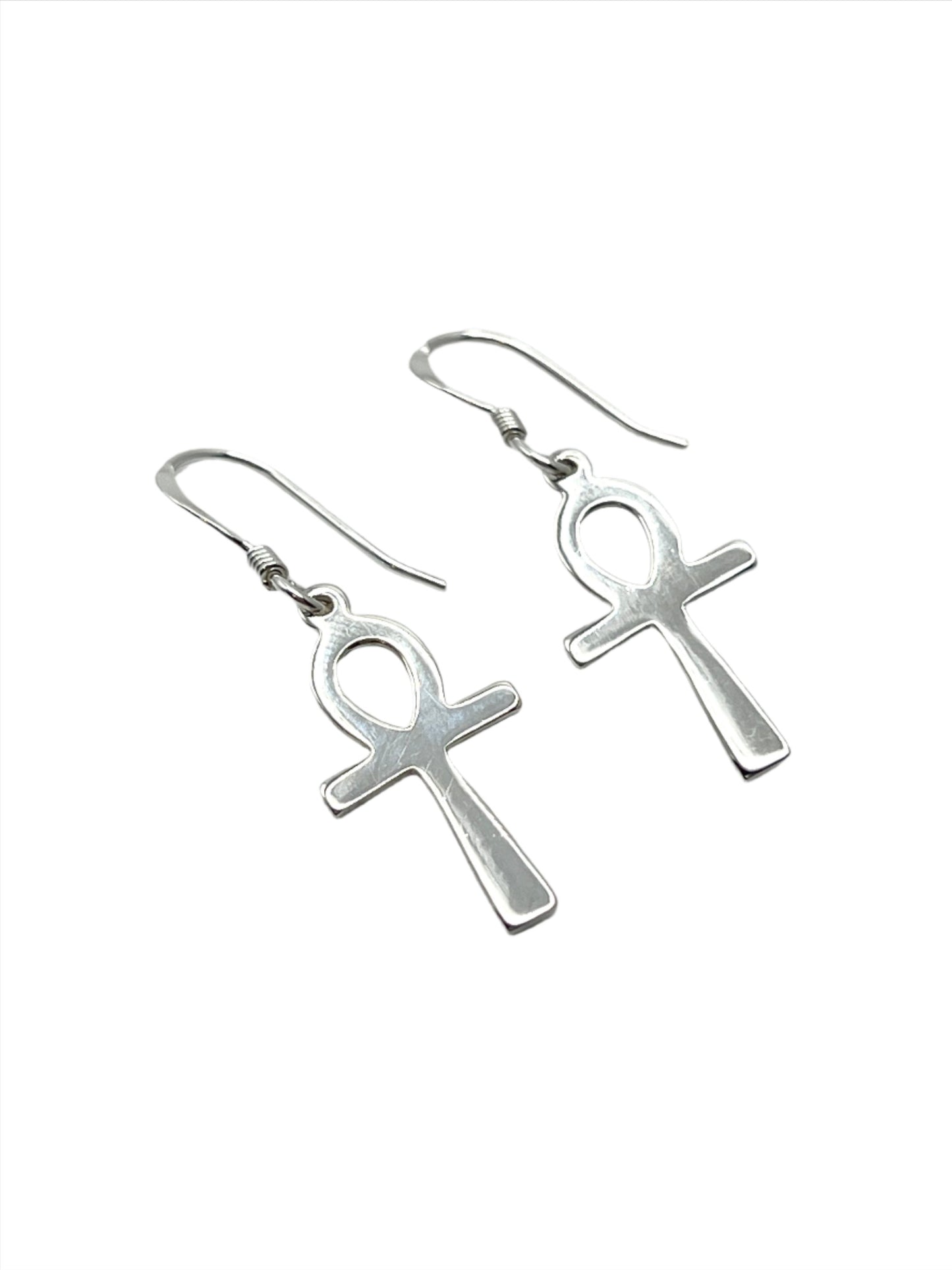 Sterling Silver Ankh Earrings