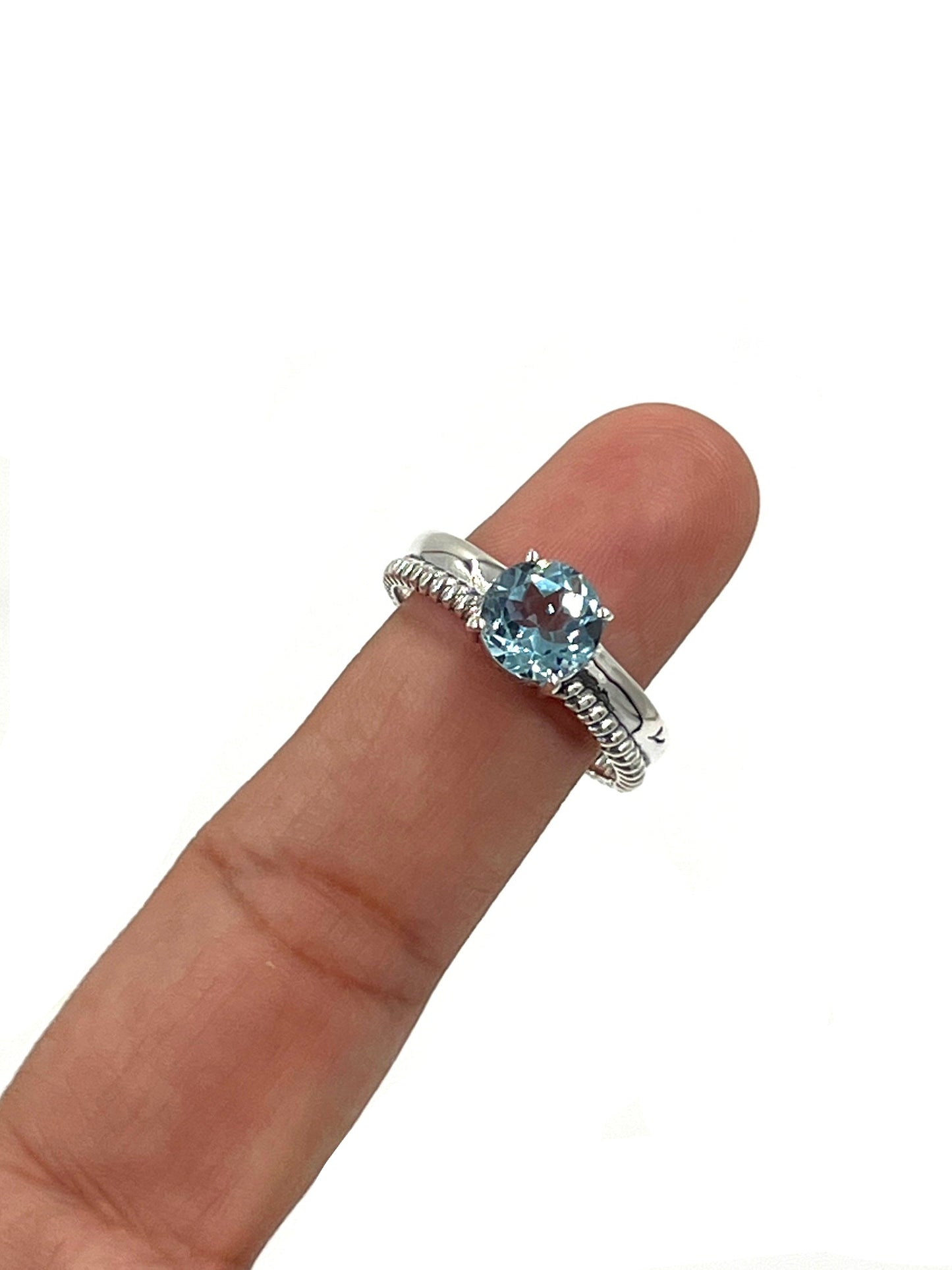Braided Blue Topaz Ring