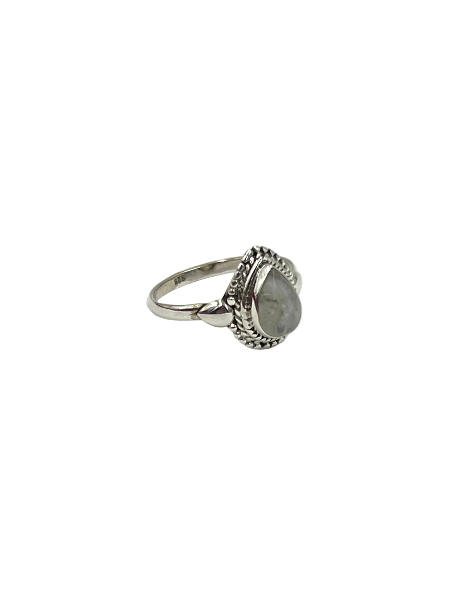 Beaded Teardrop Moonstone Ring