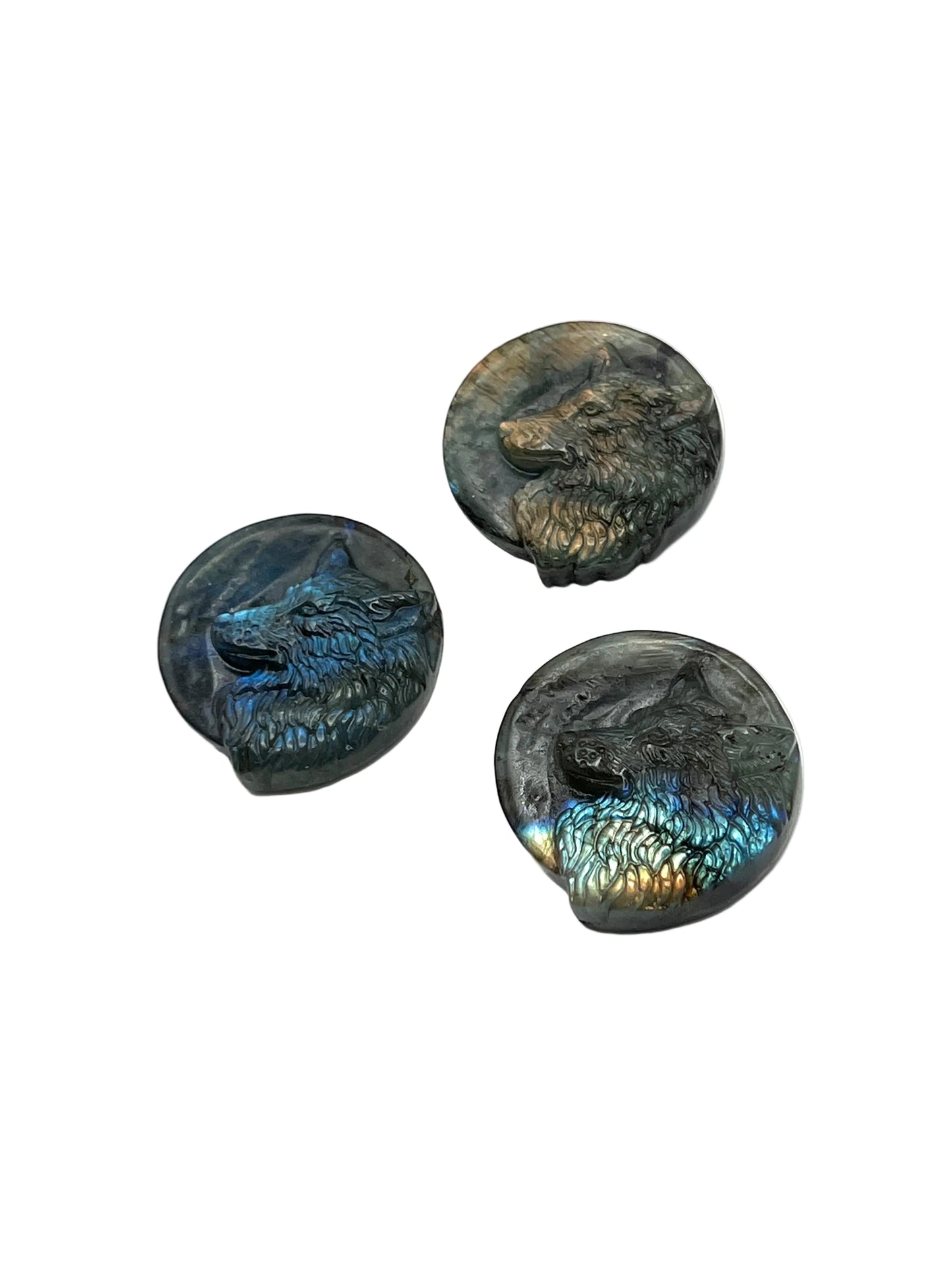 Labradorite Wolf Carving