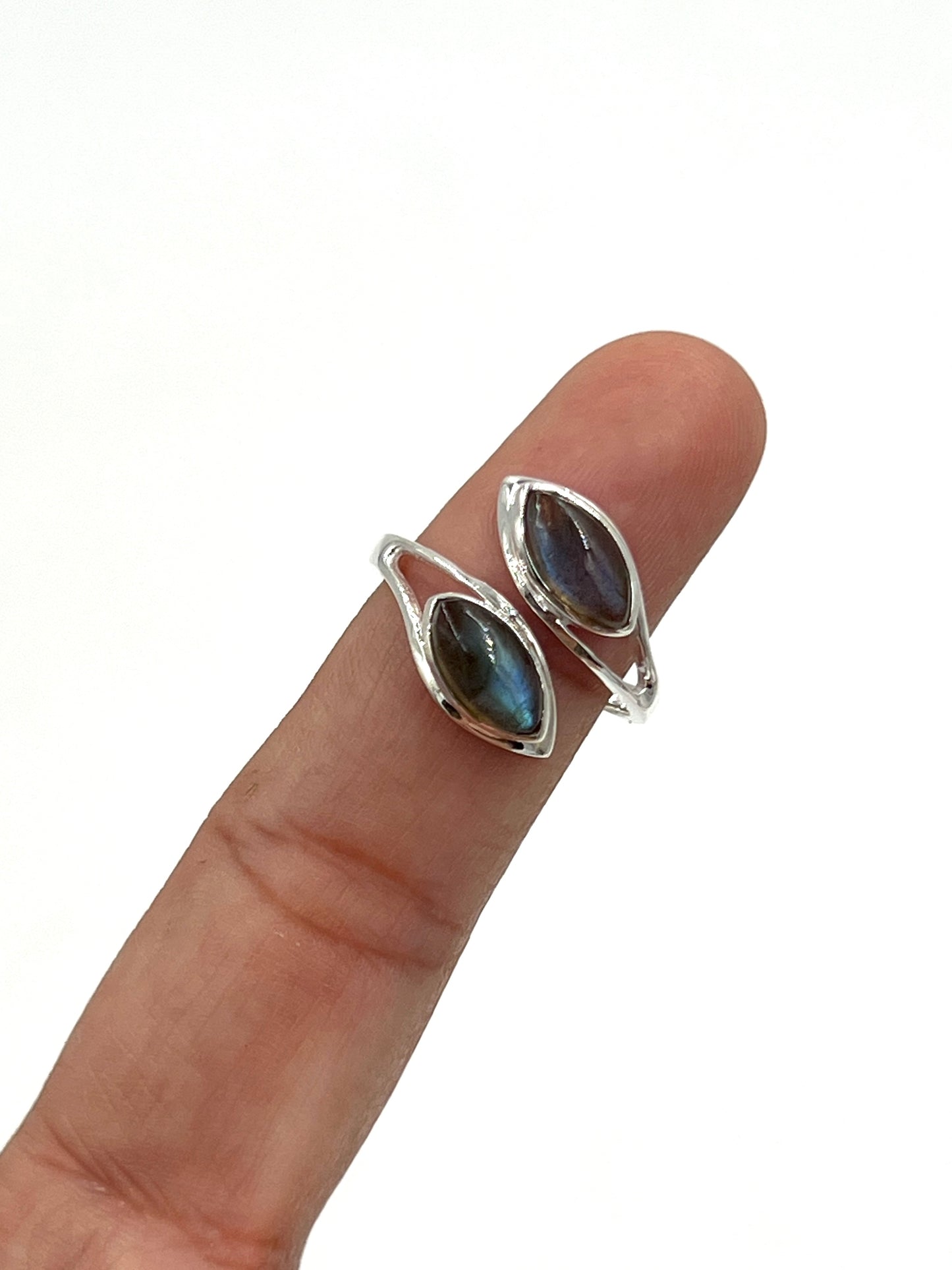 Double Marquise Labradorite Ring