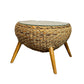 Seagrass & Banana Leaf Weaved Glass Table
