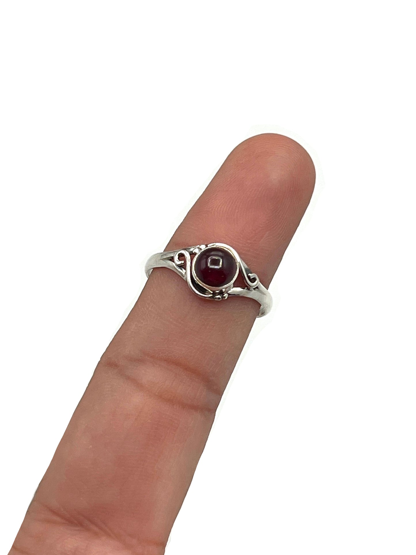 Round Gemstone Swirl Rings