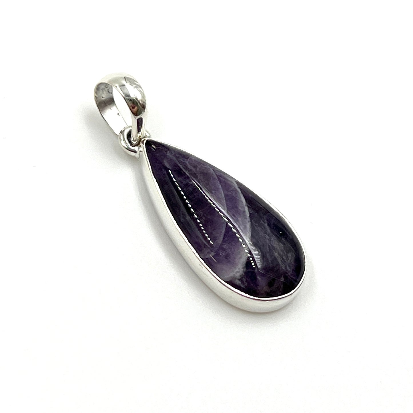 Chevron Amethyst Teardrop Pendants