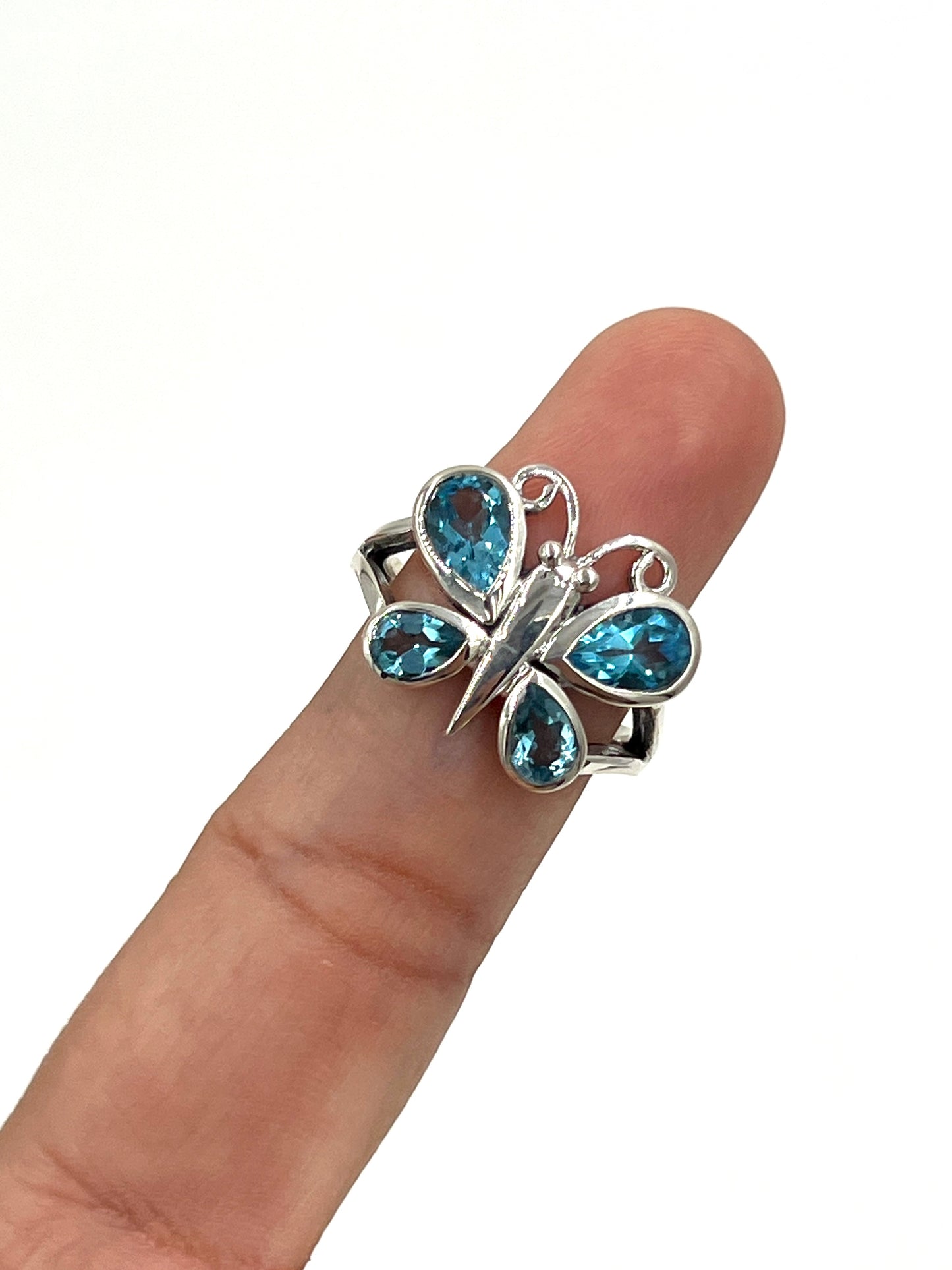 Butterfly Sky Blue Topaz Ring