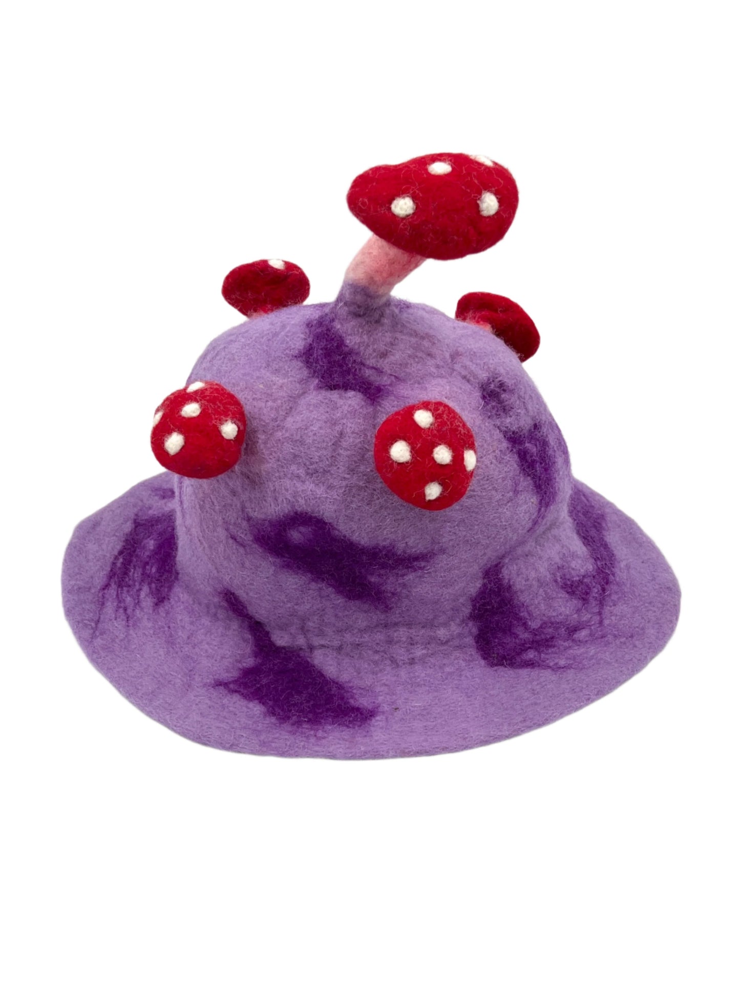 Hand felted Mushroom Wool Hats | Purples