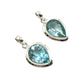 Sterling Silver Tear Drop Blue Topaz Pendants