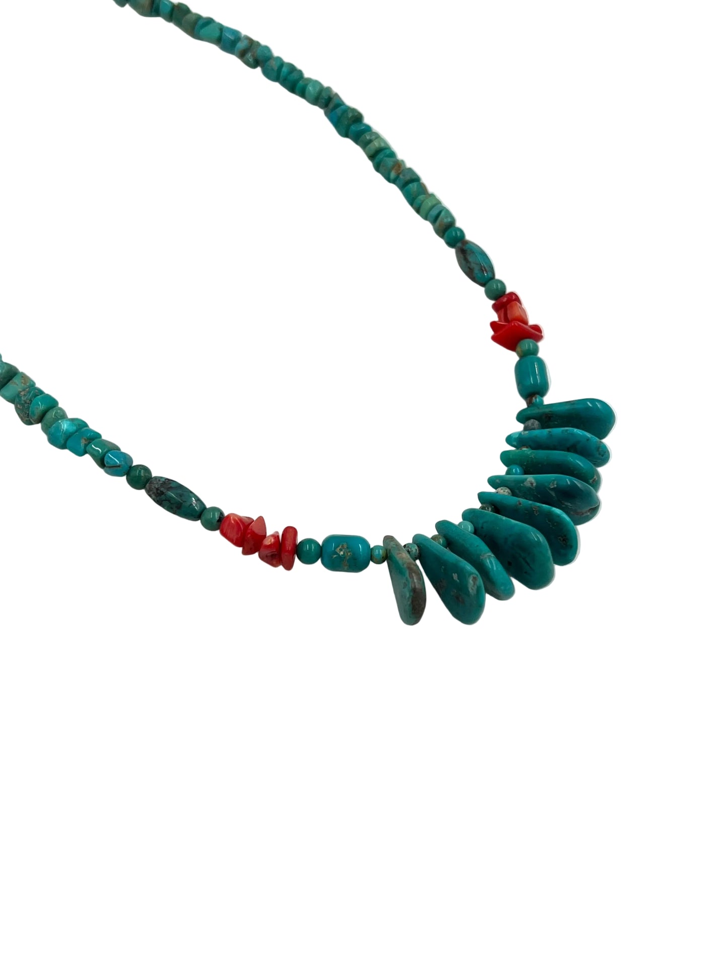 Silver Teardrop Turquoise Necklace