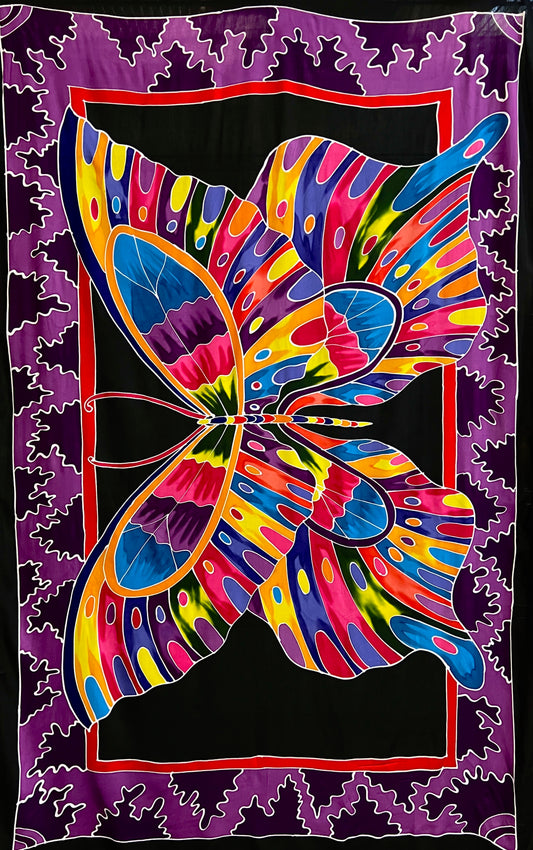 Hand Batiked Large Butterfly Sarongs