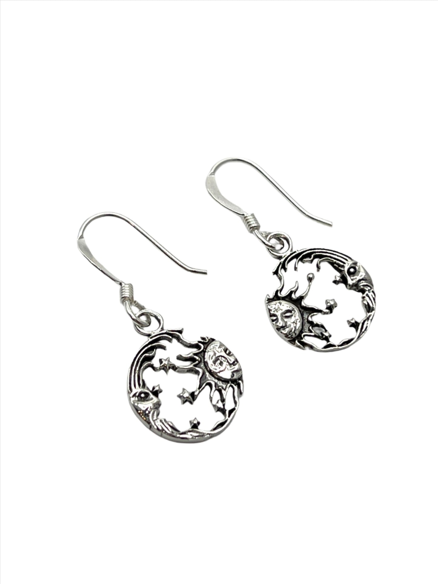 Sterling Silver Moon & Sun Earrings