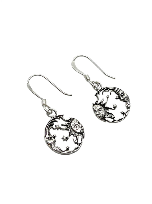 Sterling Silver Moon & Sun Earrings