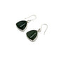 Silver Jade Trillion Earrings