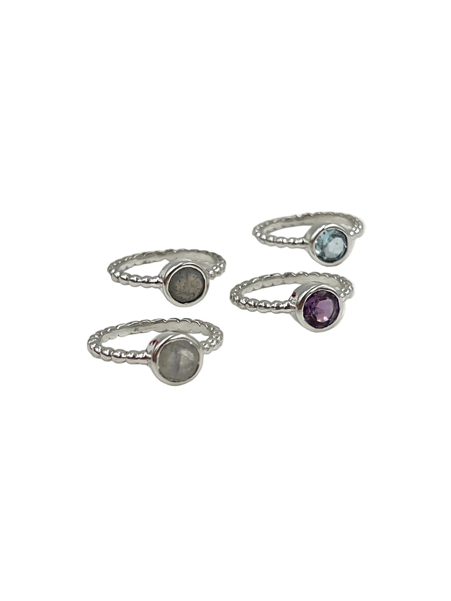 Circle Gemstone Beaded Ring