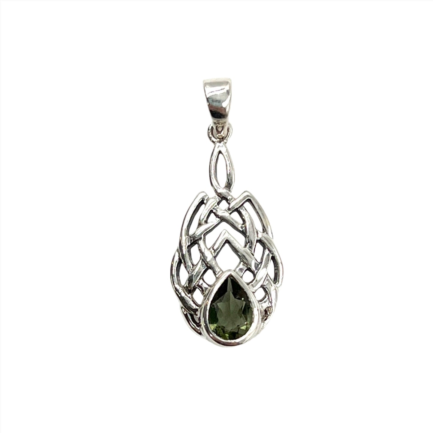 Moldavite Celtic Pendant