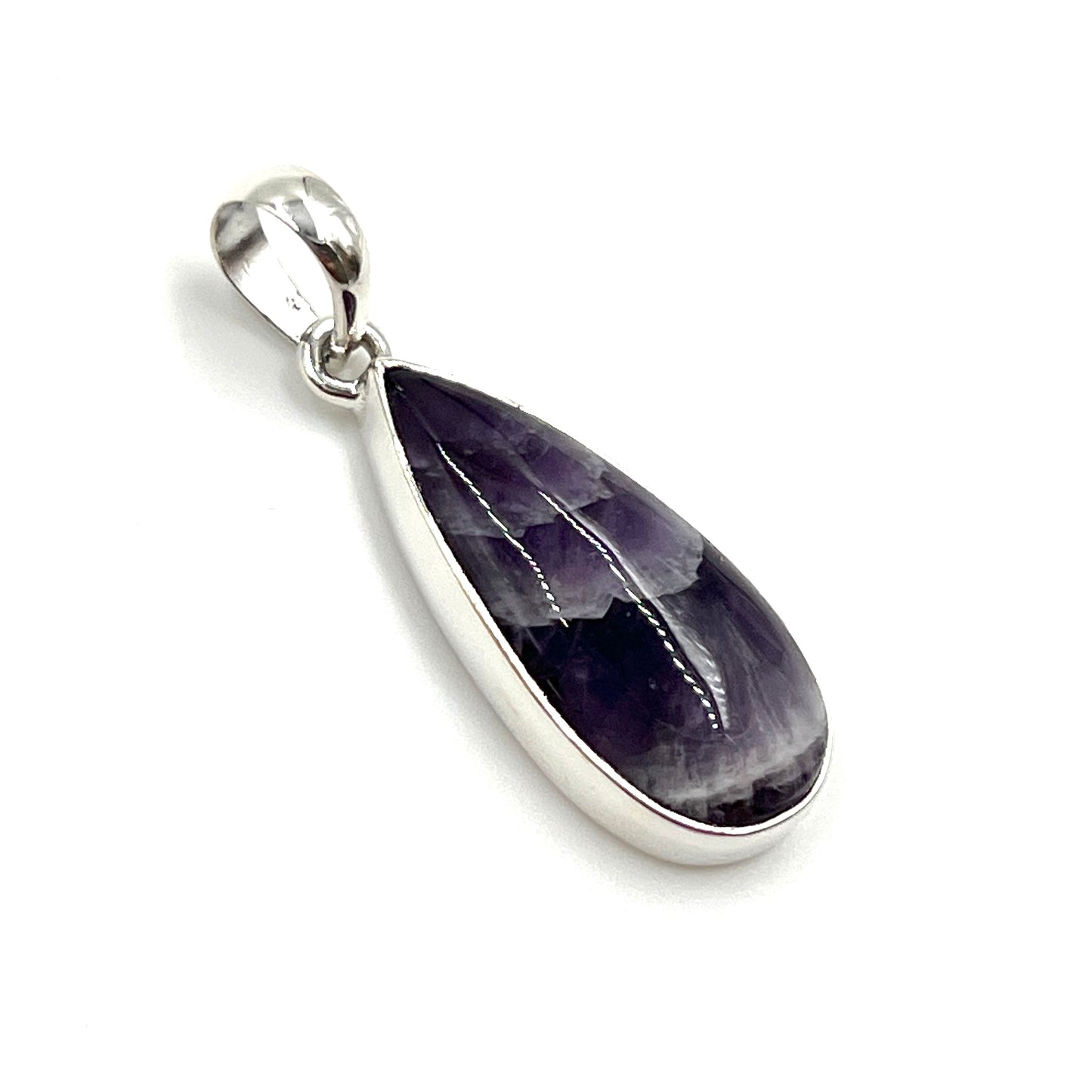 Chevron Amethyst Teardrop Pendants