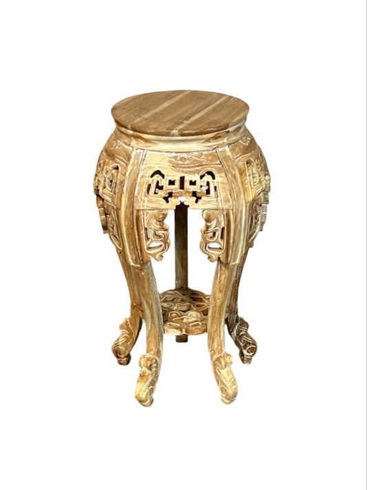 White Washed Teakwood Accent Tables