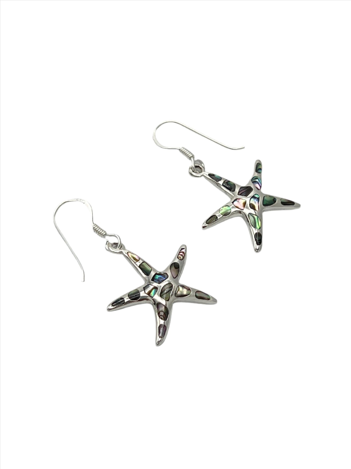 Sterling Silver Shell Starfish Earrings