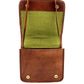 Camel Leather Cross Body Saddle Bag