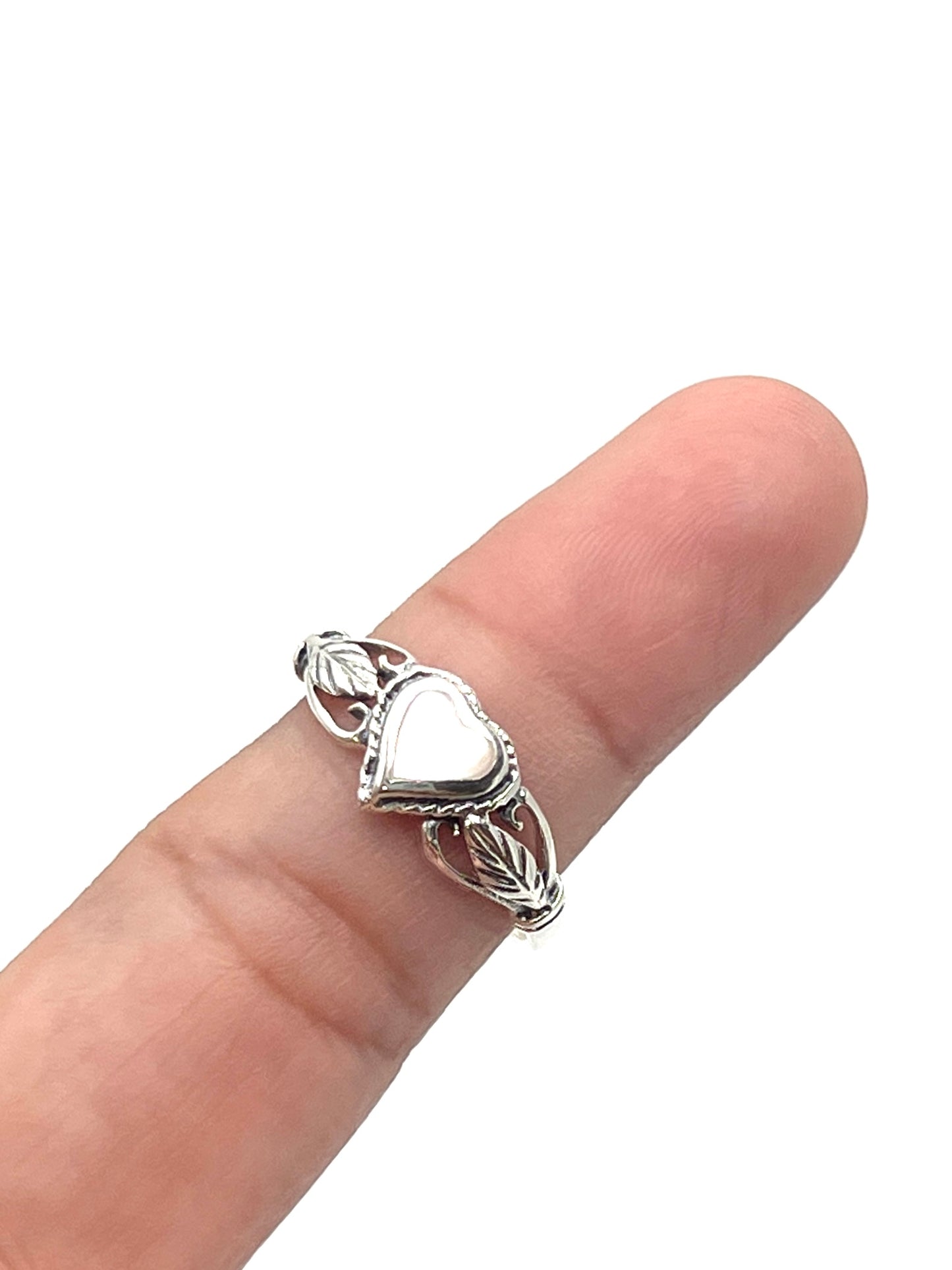 Sterling Silver Shell Heart Rings