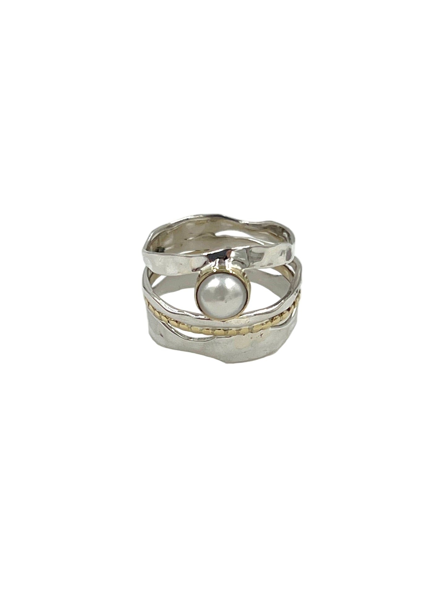 Multi Metal Pearl Ring