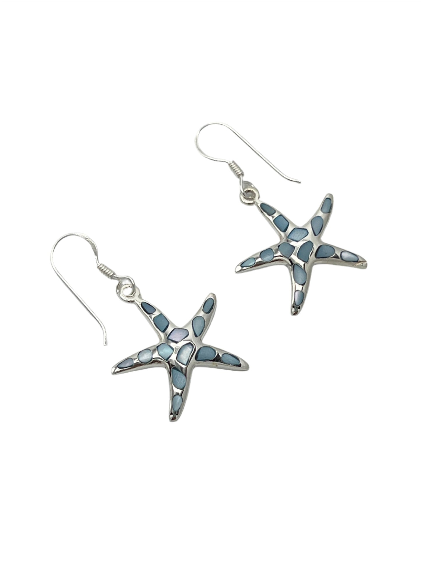 Sterling Silver Shell Starfish Earrings