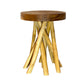 Small Teakwood Stool Intertwined Legs