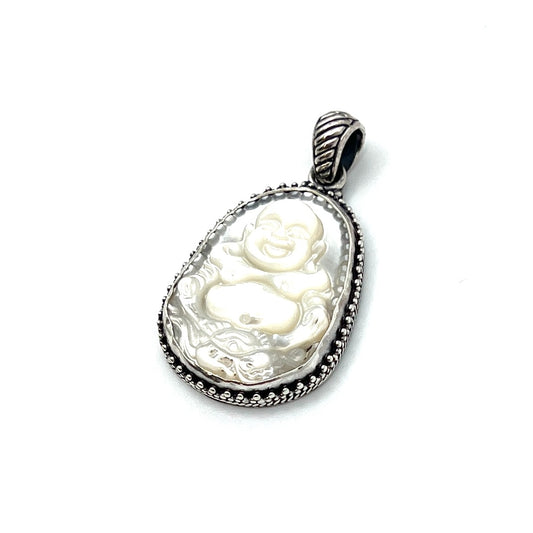 Mother of Pearl Laughing Buddha Pendant