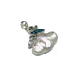 Silver Pearl & Blue Topaz Pendants