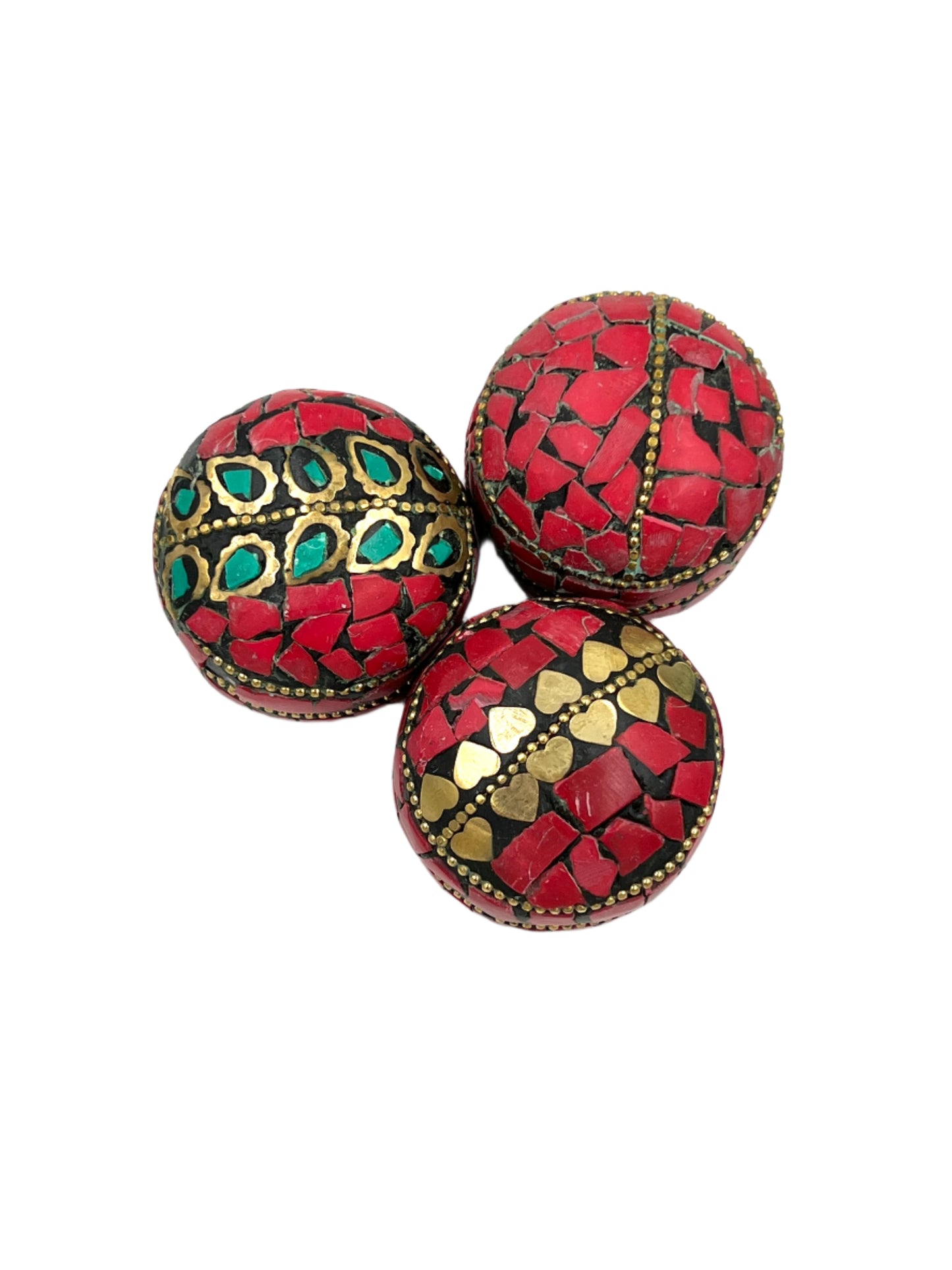 Mini Mosaic Indian Handmade Metal Jewelry Tin