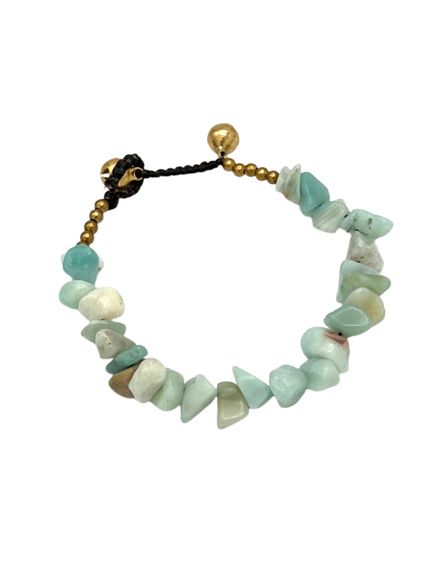 Chunky Gemstone Chip Brass Bracelet