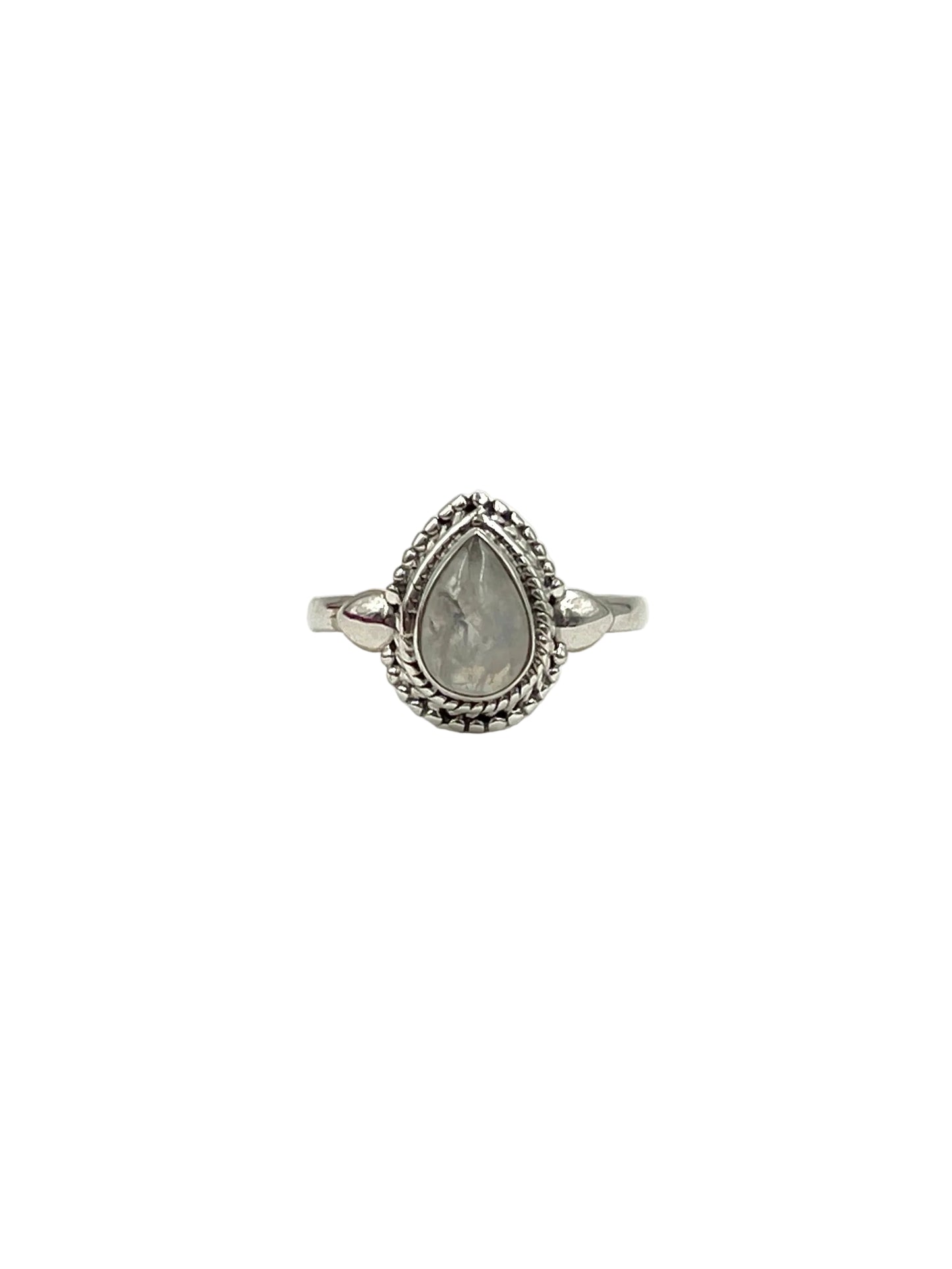 Beaded Teardrop Moonstone Ring