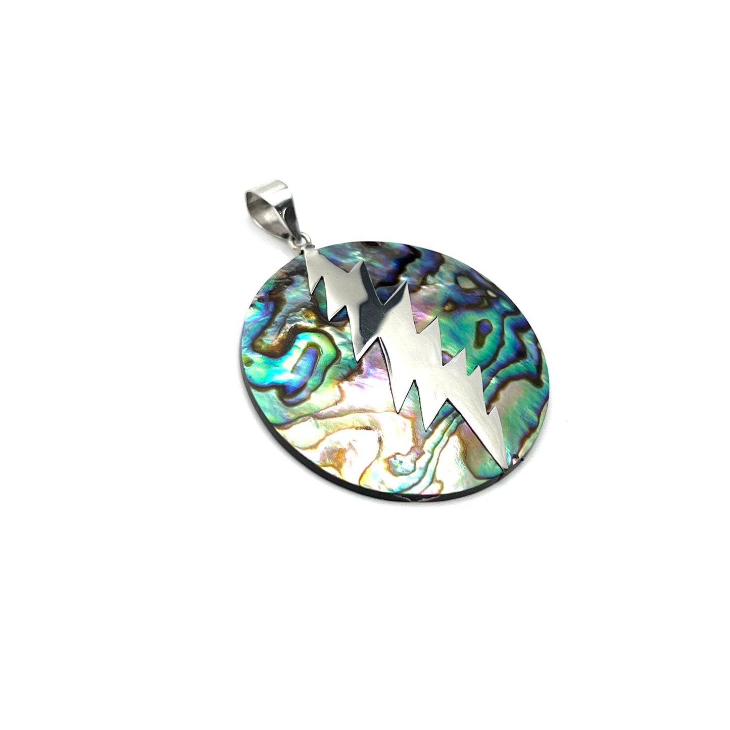 Sterling Silver Bolt Abalone Pendant