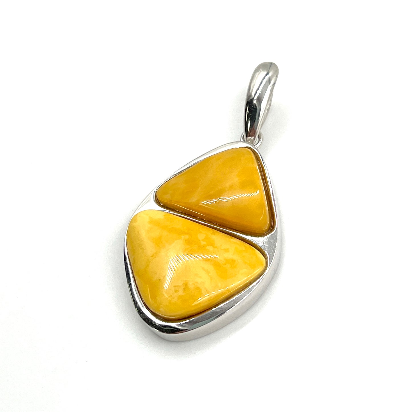 Double Butterscotch Amber Pendants