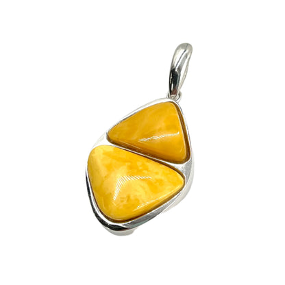 Double Butterscotch Amber Pendants