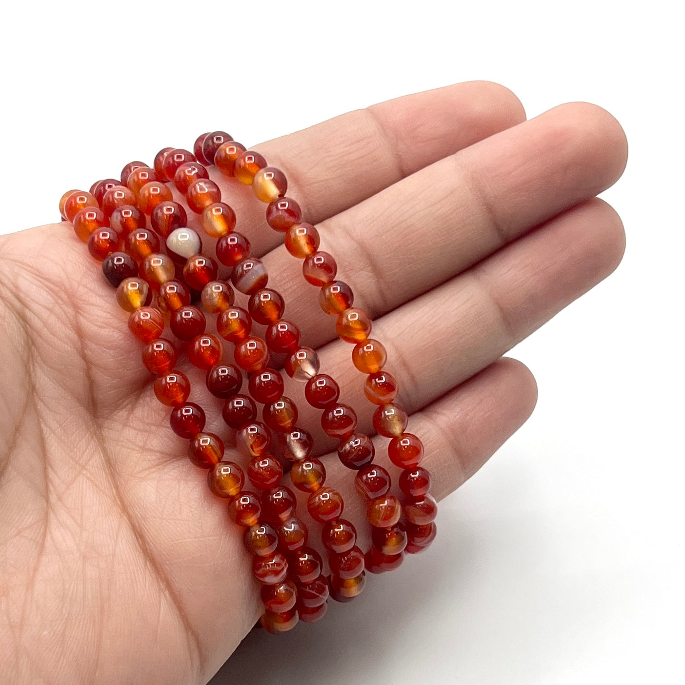 Banded Carnelian Stretchy Bracelets