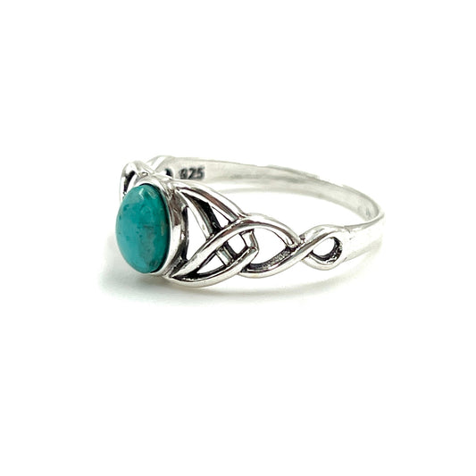 Celtic Knots Turquoise Ring