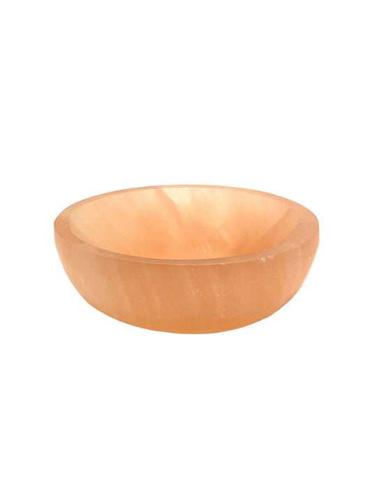 Peach Selenite Crystal Charging Cleaning Bowl