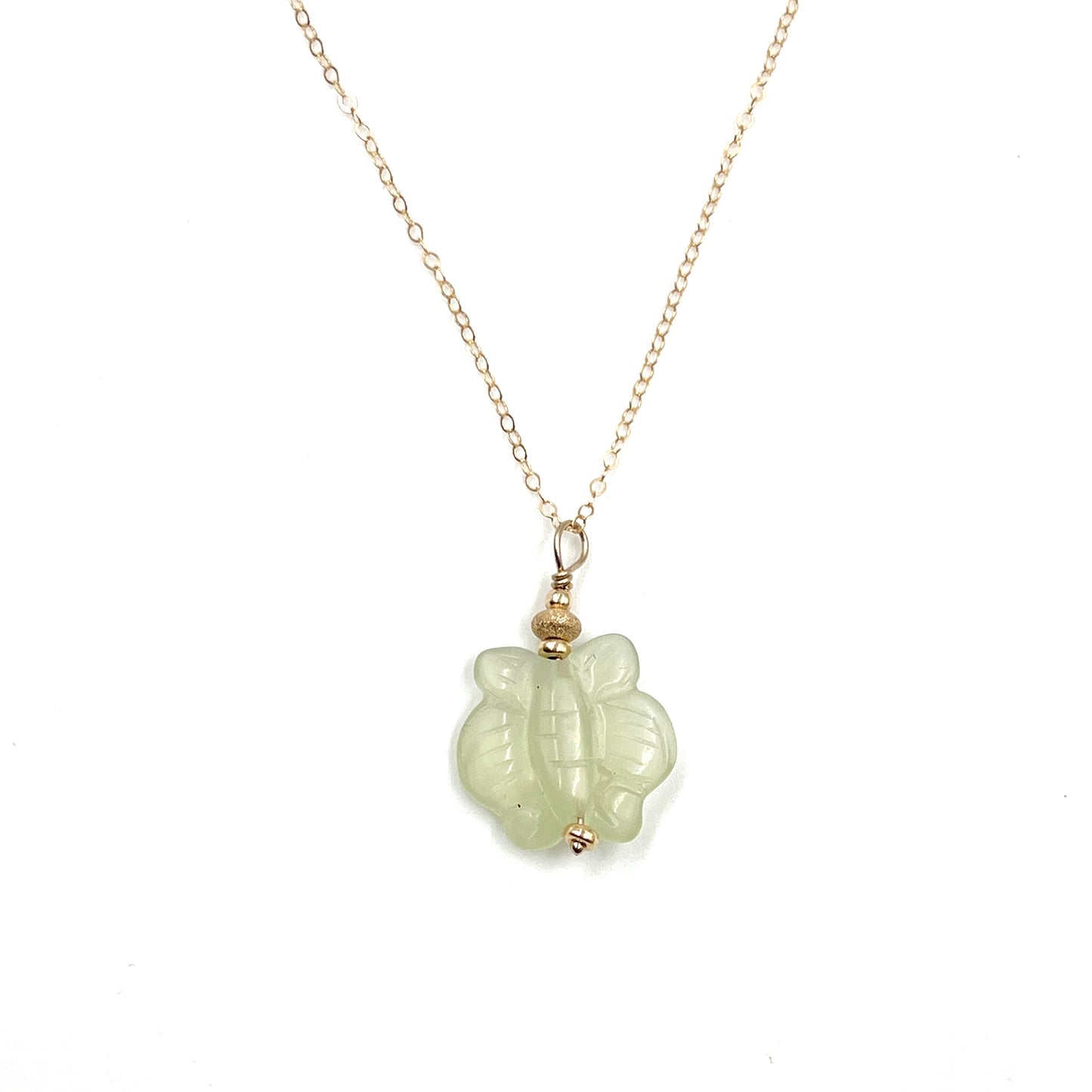 Jade Butterfly Gold Filled Necklace