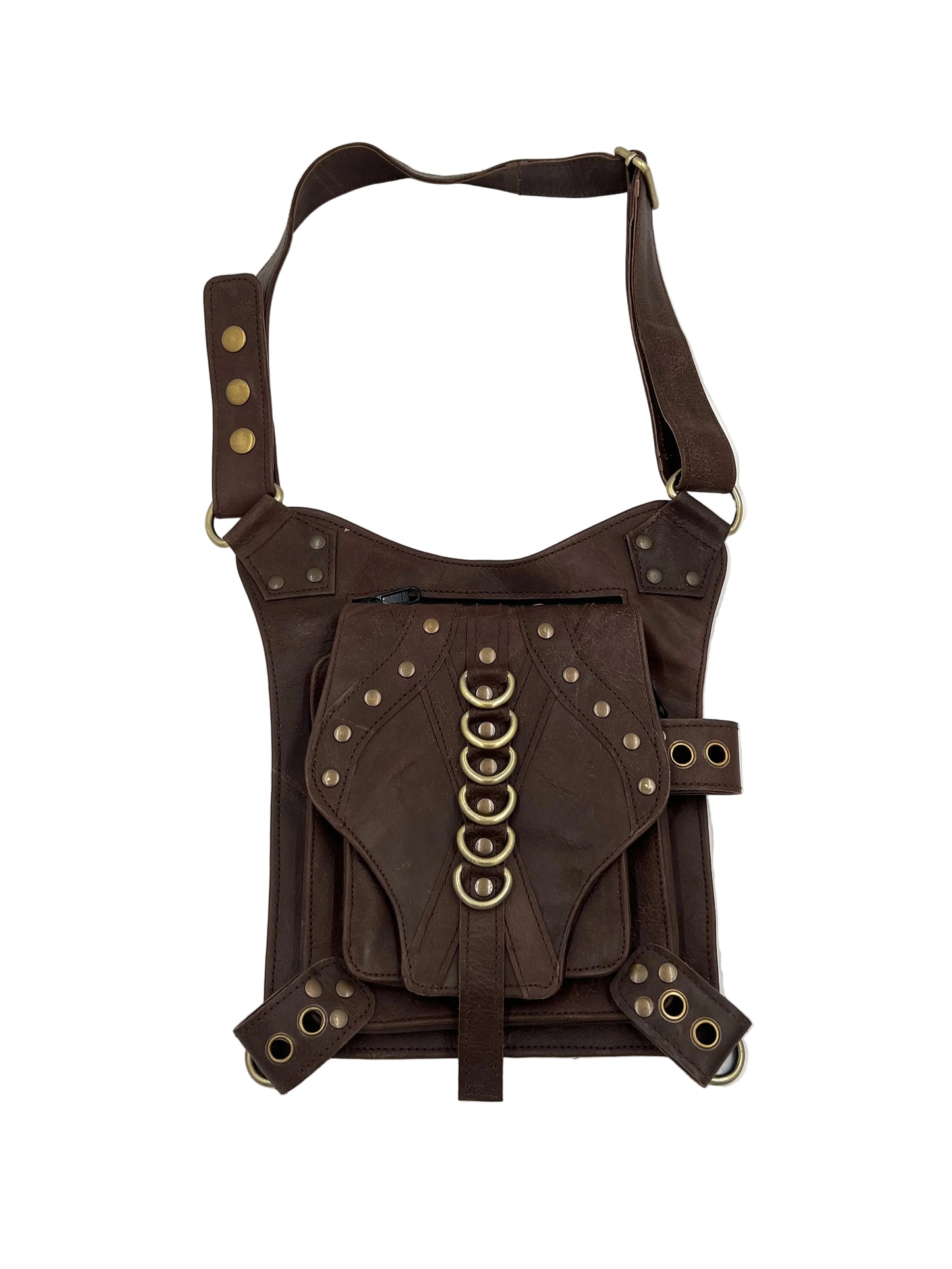 Festival Leather & Metal Waist/Thigh Holster Bag