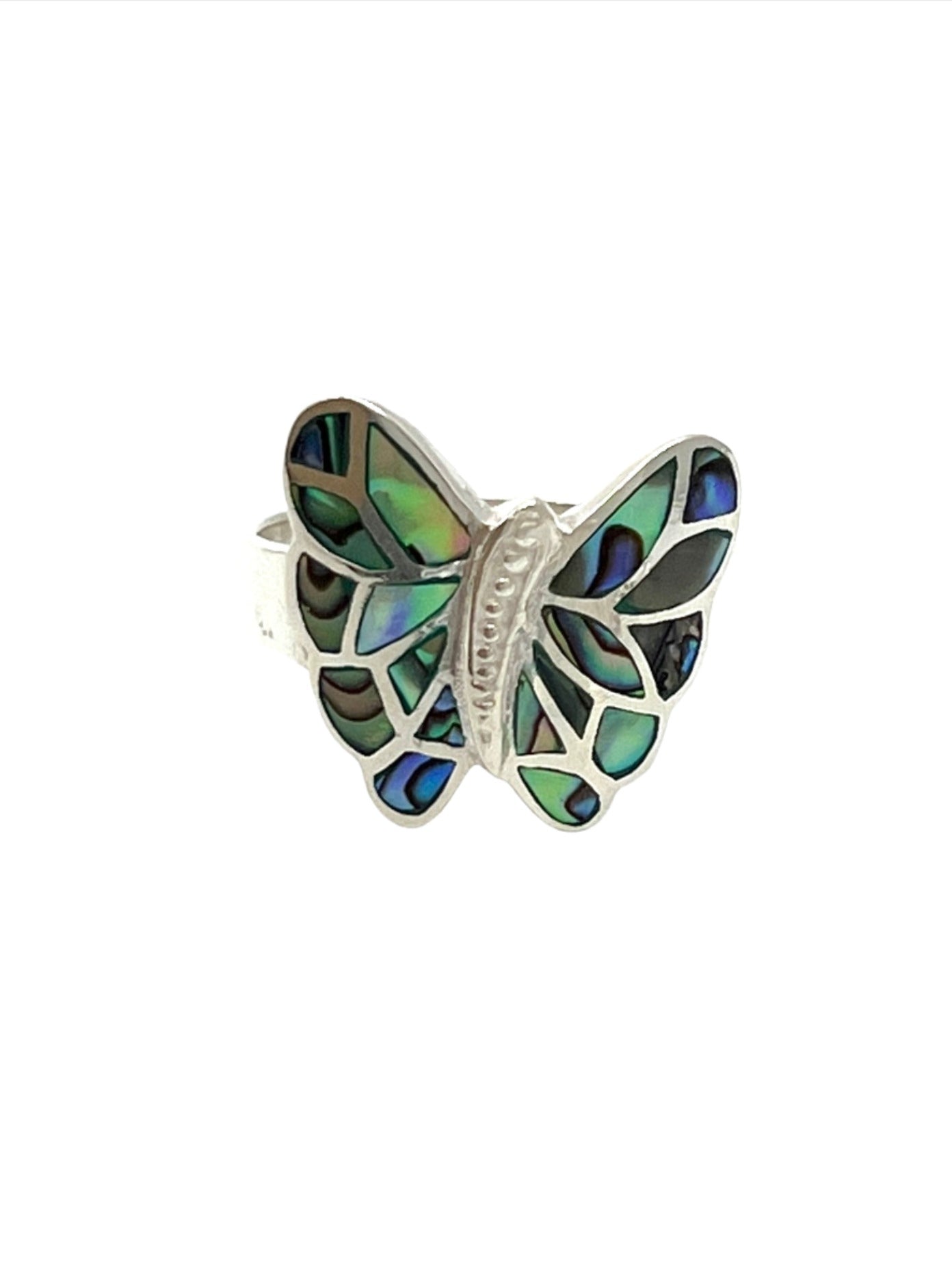 Sterling Silver Shell Butterfly Rings