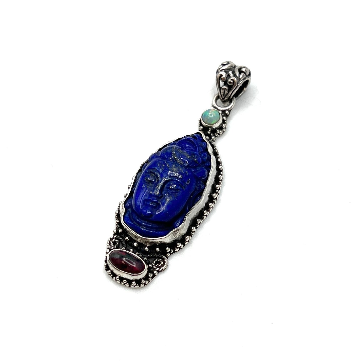 Lapis Lazuli & Opal Quan Yin Pendants