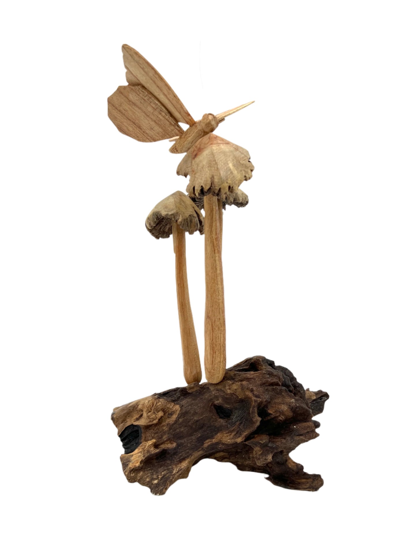 Parasite Wood Butterfly on Mushroom Colony Carving