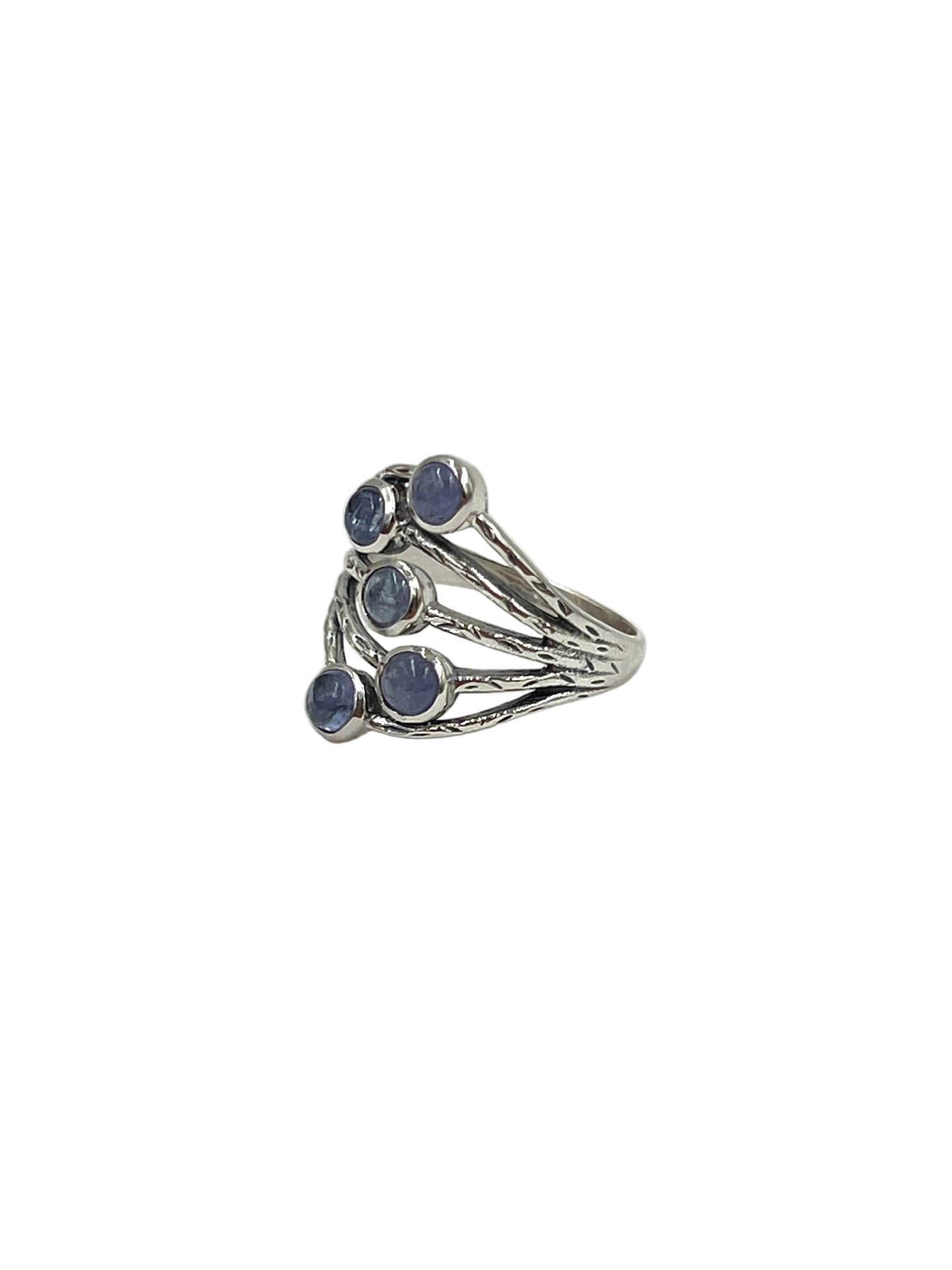 Multi Tanzanite Etched Ring