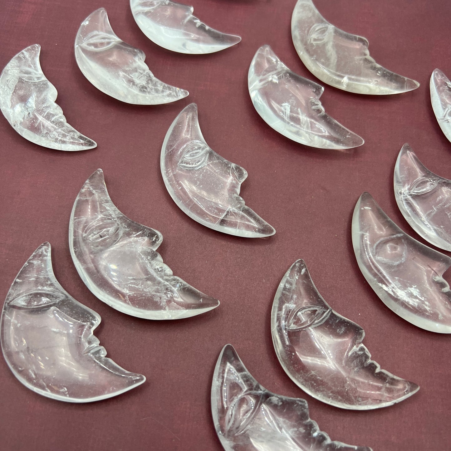 Clear Quartz Moon Face